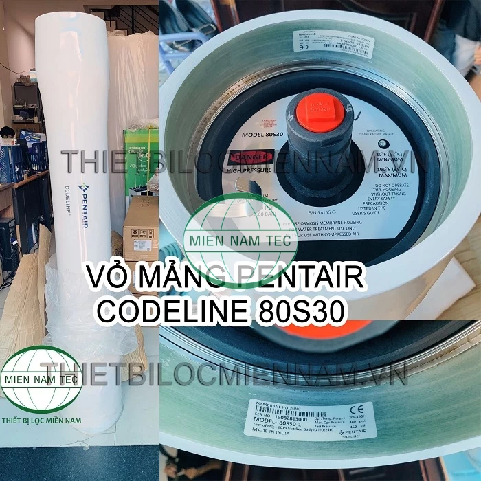 Sản phẩm vỏ màng RO Pentair Codeline 80S30 với chất liệu composite (hỗn hợp của epoxy/ thủy tinh) đáp ứng nhu cầu sử dụng lâu dài và liên tục trong các hệ thống lọc RO.