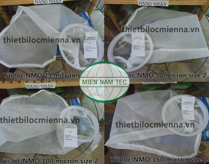 Túi lọc NMO được sản xuất đa dạng cấp độ lọc từ 25 đến 500 micron