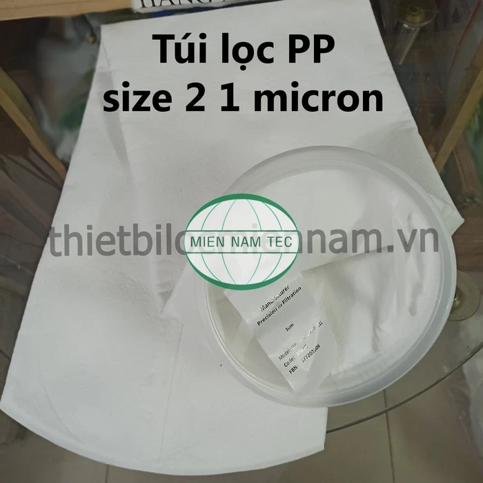 Túi lọc PP size 2 có kích thước: 7" x 32" cấp độ lọc 1micron