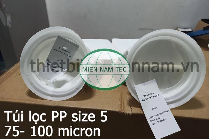 Túi lọc PP size 5, kích thước lỗ lọc 75 và 100 micron