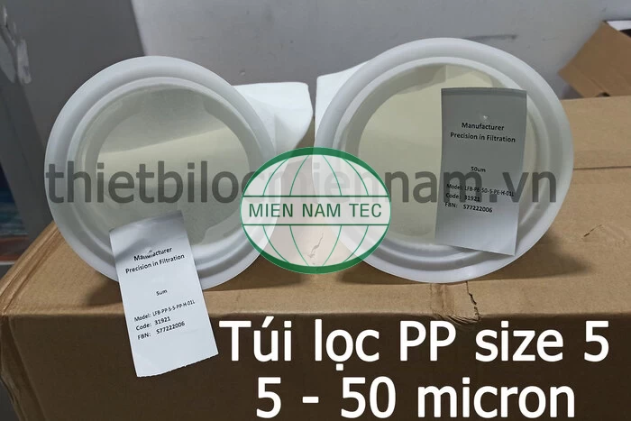 Túi lọc PP size 5, kích thước lỗ lọc 5 và 50 micron