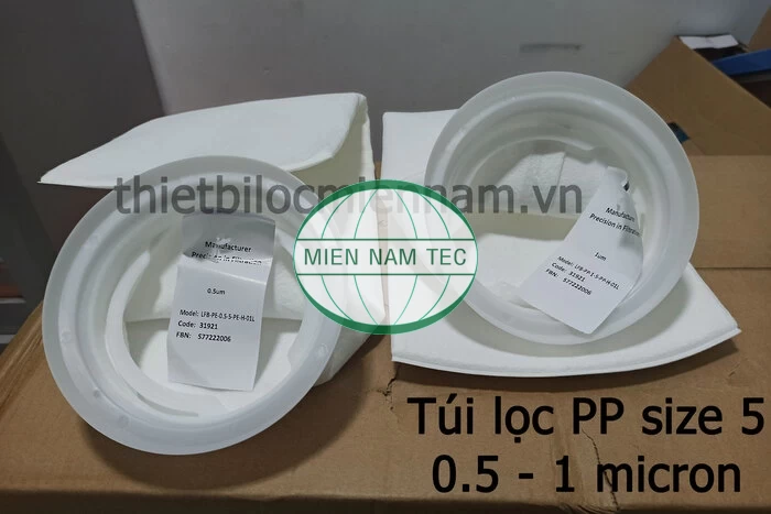 Túi lọc PP size 5, kích thước lỗ lọc 0.5 và 1 micron