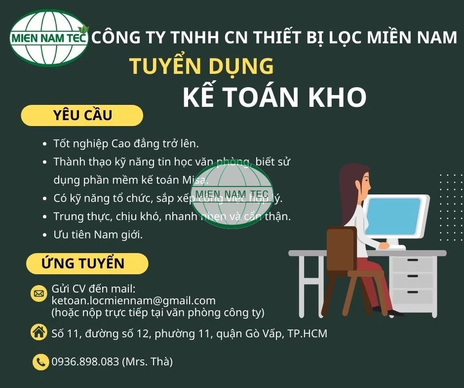 TUYỂN DỤNG KẾ TOÁN KHO