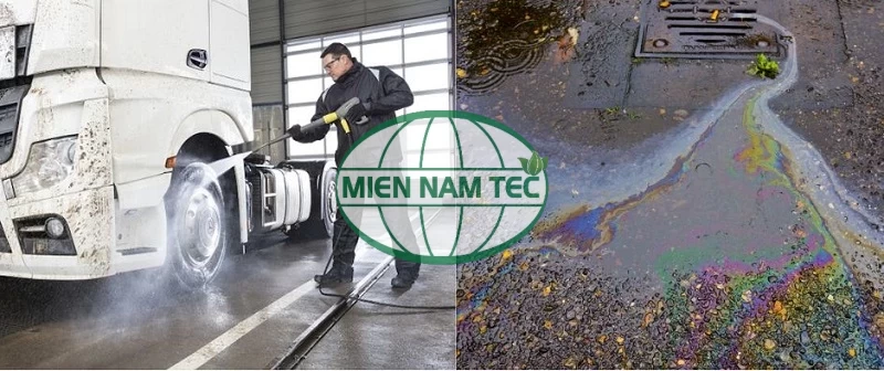 Hoạt động từ gara ôtô xả thải nguồn nước nhiễm dầu 
