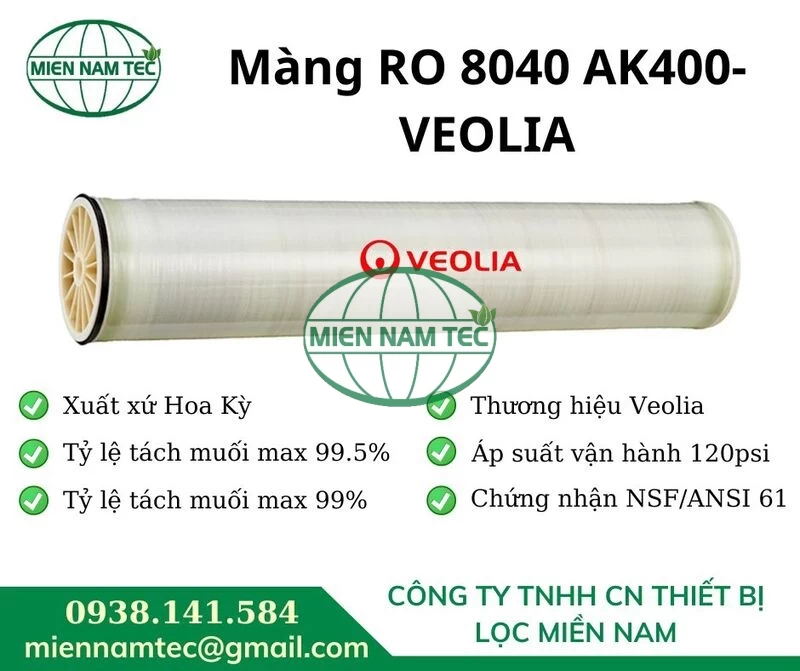 Giới thiệu về màng RO 8040 AK400-Veolia