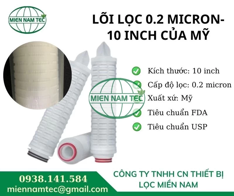 Lõi lọc 0.2 micron- 10 inch của Mỹ