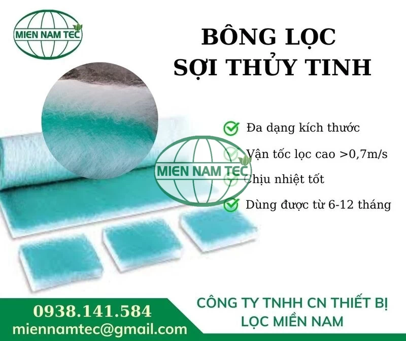 Sản phẩm lọc bụi khí - bông lọc sợi thủy tinh