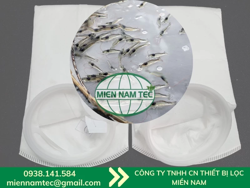 Túi lọc nước nuôi tôm giống giúp loại bỏ các chất hữu cơ, giảm tải lượng vi khuẩn và duy trì các chỉ số này ở mức tối ưu.