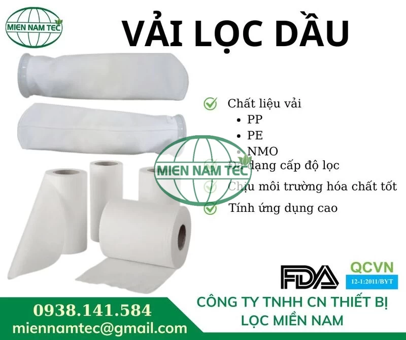 Vải lọc dầu, vải lọc cặn bẩn trong dầu