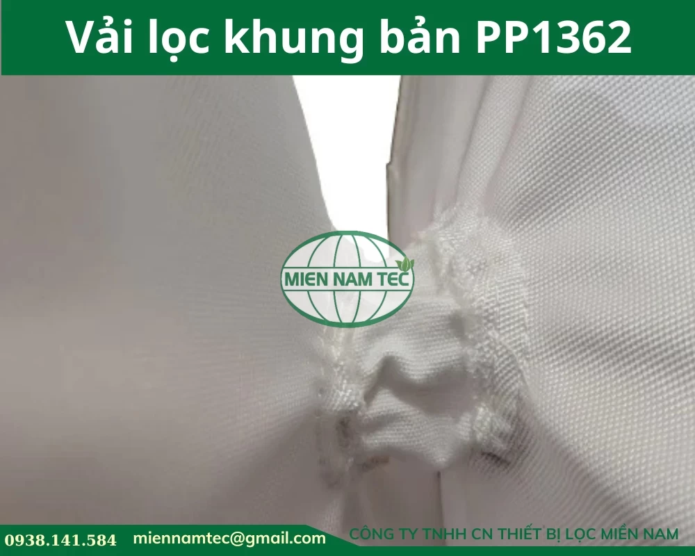 Quy cách cung cấp vải lọc máy ép bùn khung bản pp1362