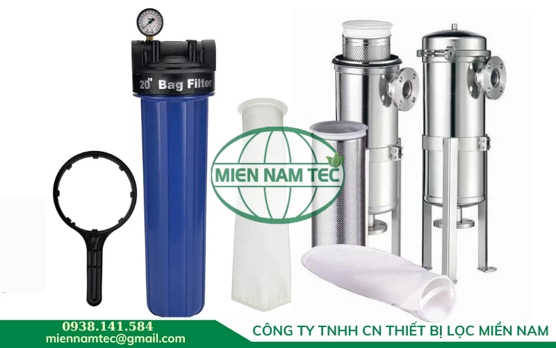 Túi lọc nước sinh hoạt đi kèm phin lọc, cốc lọc, bình lọc bằng nhựa, inox