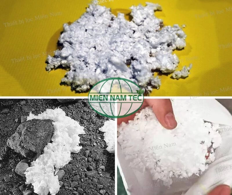 Hình ảnh ứng dụng thực tế của xơ bông thấm dầu