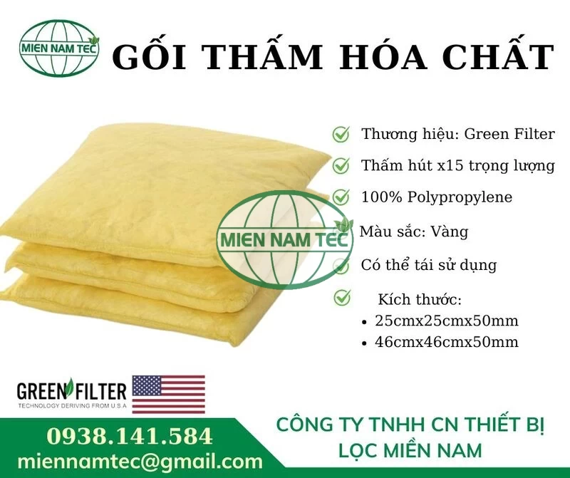 Sản phẩm gối thấm hóa chất 