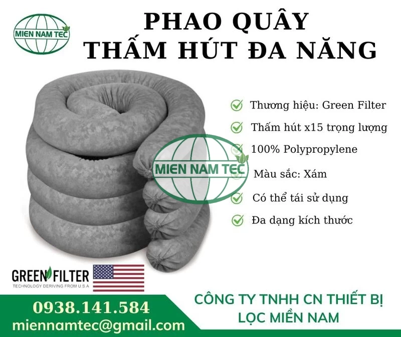 Sản phẩm phao quây thấm hút đa năng Green Filter
