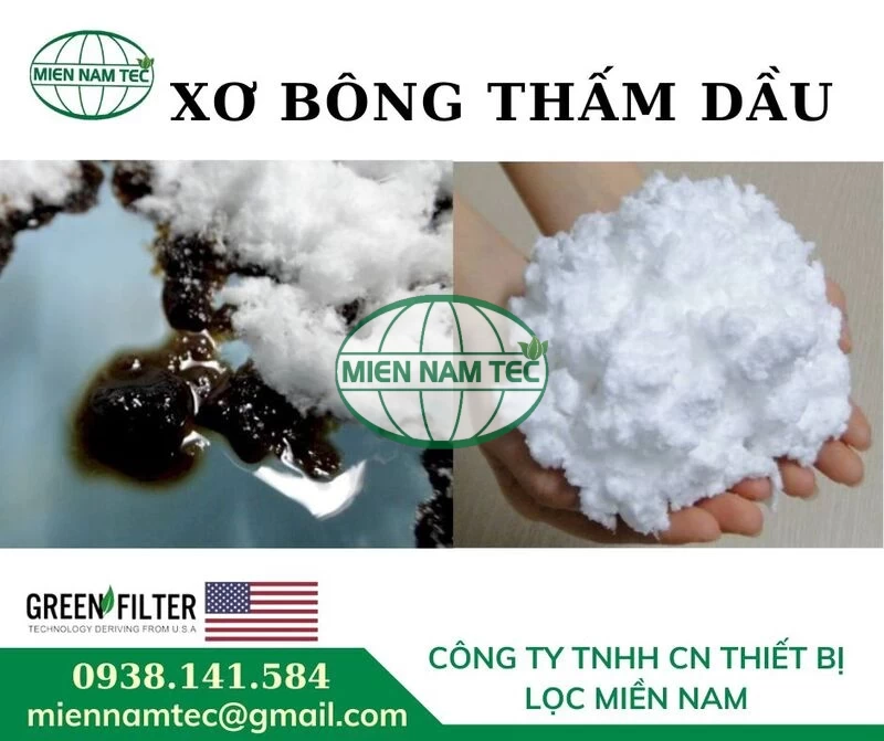 Xơ bông thấm dầu trắng