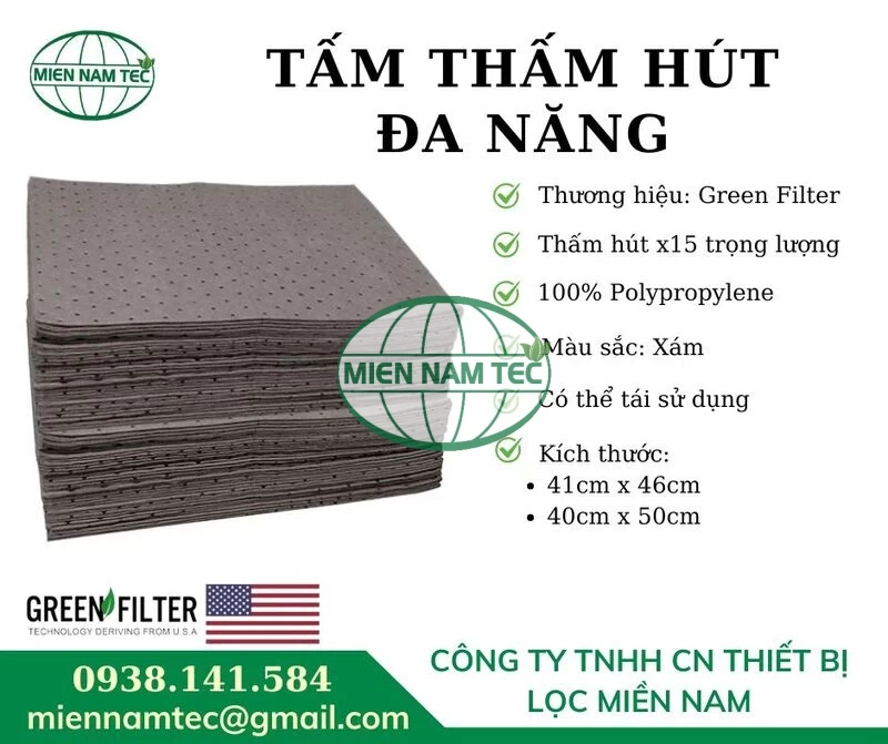Sản phẩm tấm thấm hút đa năng Green Filter