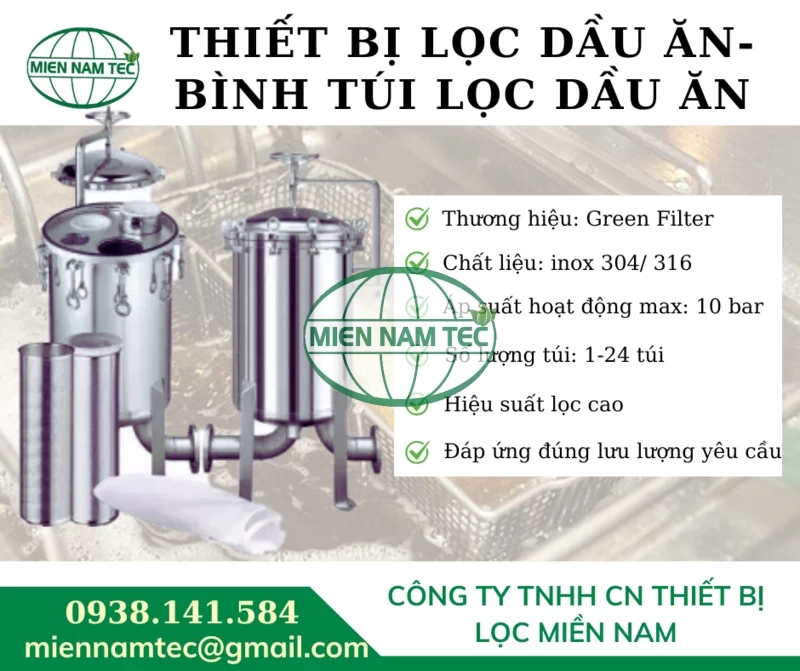Thiết bị lọc dầu ăn - Bình túi lọc dầu ăn