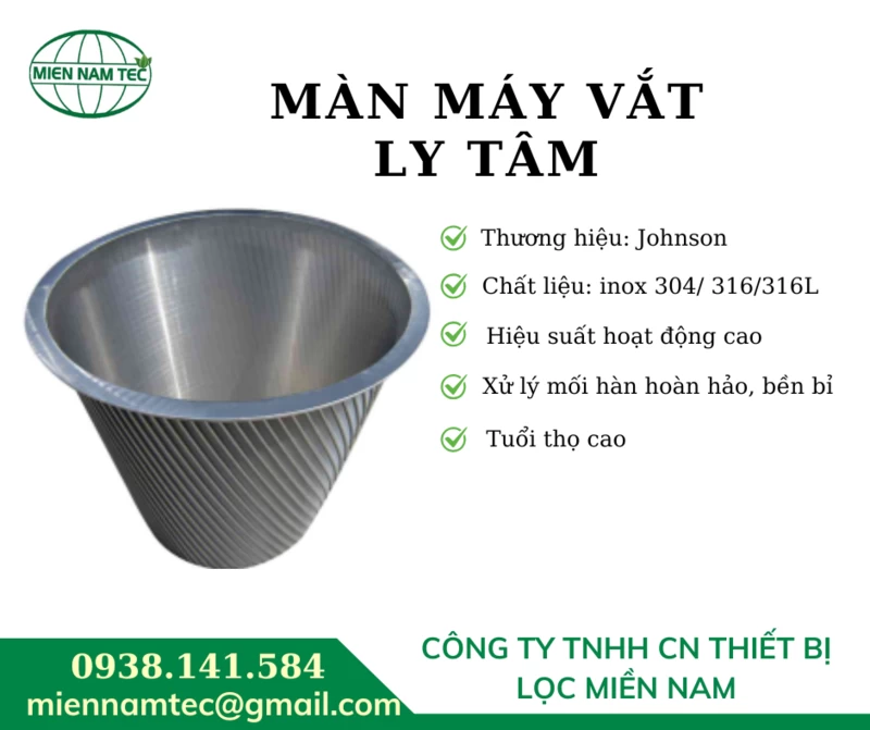 Sản phẩm màn máy vắt ly tâm dạng tĩnh